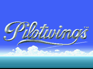 Pilotwings title screen for Super Nintendo